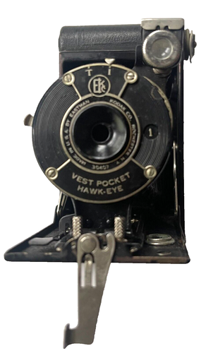 EXCELLENT ANTIQUE KODAK VEST POCKET HAWKEYE FOLDING FILM CAMERA ONLY 5" X 2 1/2" - Picture 7 of 9