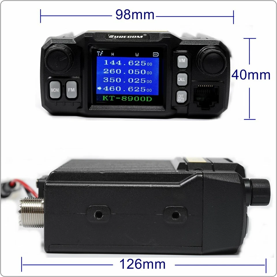 SURECOM KT-8900D 136-174/220-260/350-390/400-480 MINI COLOR SCREEN MOBILE RADIO - Image 4 of 4