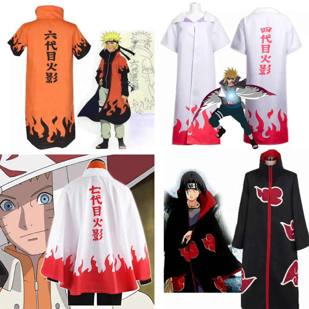 Naruto Shippuden Akatsuki Hokage Robe Cloak Coat Anime Cosplay