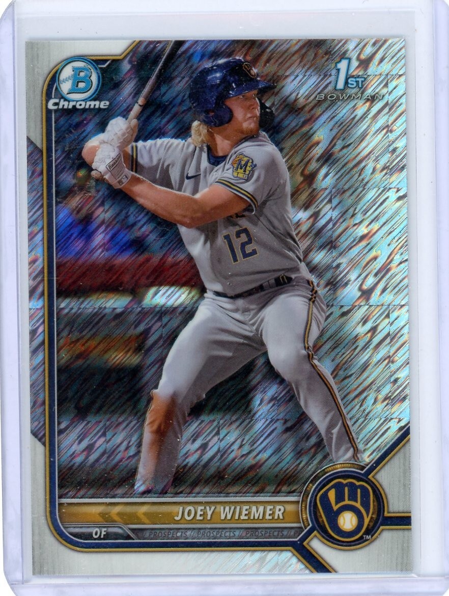 2022 Bowman Chrome JOEY WIEMER 1st Bowman Shimmer Rookie Card! #BCP-207 Brewers