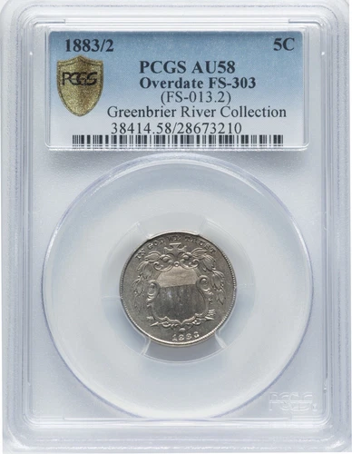 1883/2 5C FS-303 PCGS AU58
