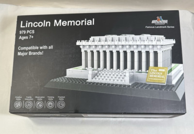 Lincoln Memorial Building Block Set (979 Pieces) Apostrophe Games - NEW