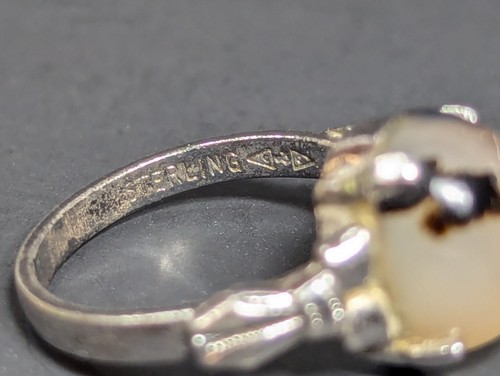 Vintage Clark and Coombs Sterling Silver Moss Agate Ring Size 3.25 - Picture 16 of 21