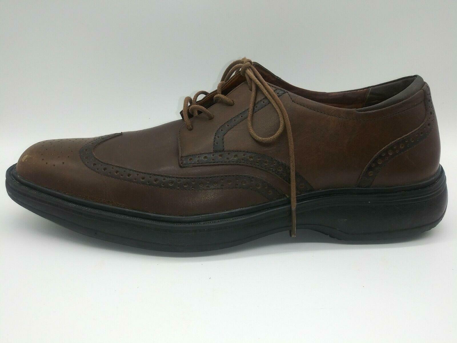 SAOLA Scarpa Oxford Dr Comfort Wing pelle marrone diabetico comoda punta alare uomo 12M elegante