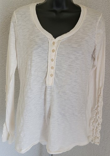 Mudd Womens Shirt Top Blouse Size L Large Ivory - Picture 13 of 24