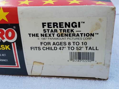 Vintage 1987 Star Trek Ferengi Klingon Ben Cooper Halloween Costume/Mask in Box - Picture 4 of 8