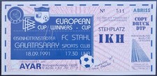 1991 STAHL EISENHÜTTENSTADT - GALATASARAY ISTANBUL-EUROPAPOKAL DER POKALSIEGER⚽