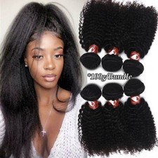 100g/Bundle Afro Kinky Curly Real Virgin Human Hair Extensions Weaves Weft 8-24"