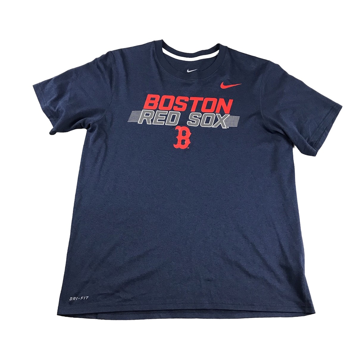 Nike Boston Red Sox Shirt Mens Medium Blue DriFit Short Sleeves MLB  Baseball Tee