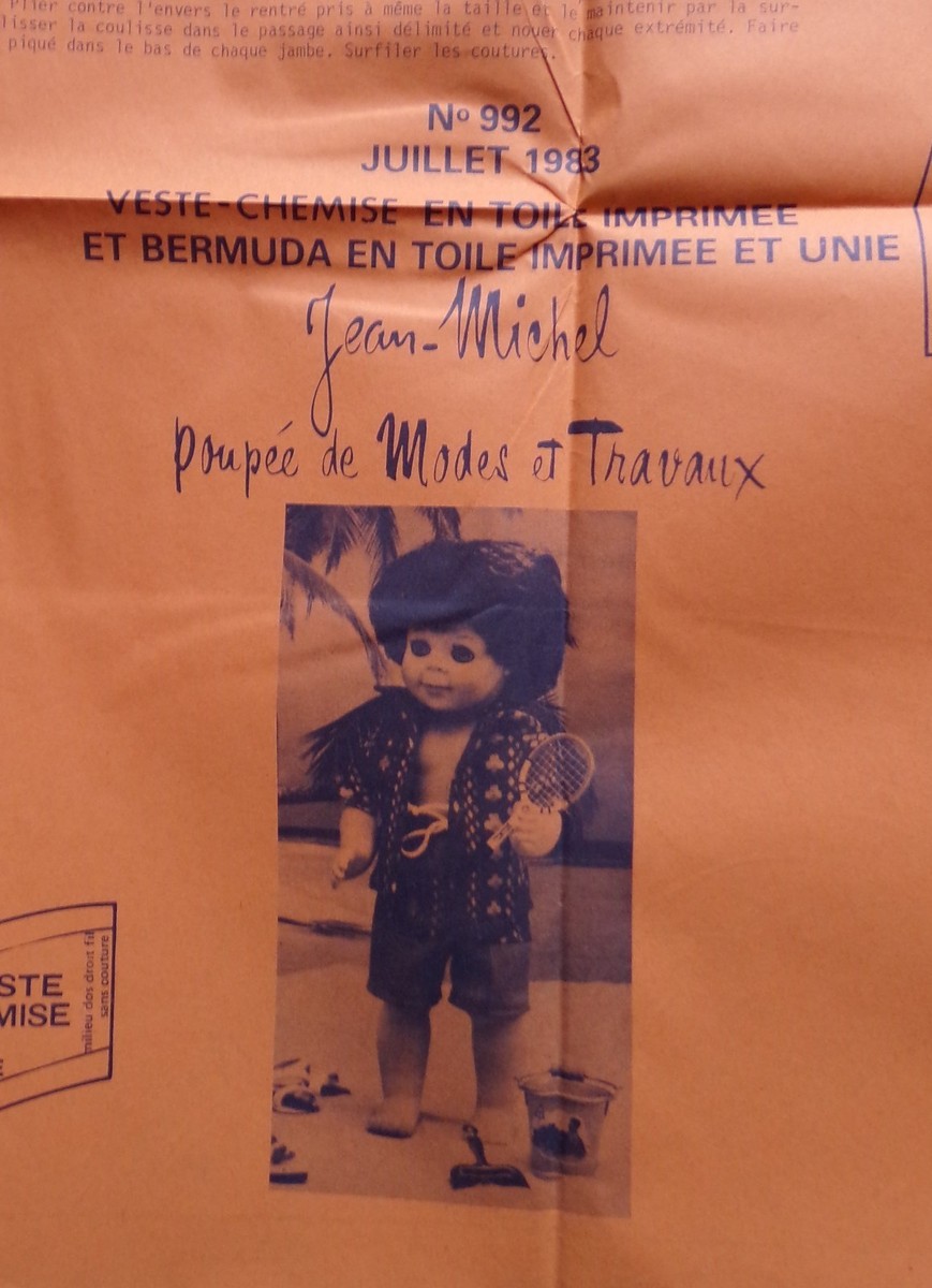 Patron De Couture MODES ET TRAVAUX Pour Poupée Jean Michel – Modèle Juillet 1978 – Occasion