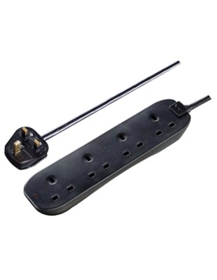 Masterplug BFN210NB-BD 4 Buchsen 13A schwarz Verlängerungskabel, 2m