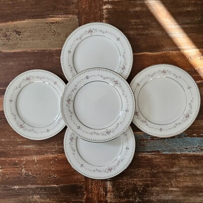 Noritake Bone China FAIRMONT #6102 Vintage Dessert Plates Set of 5 Beautiful!!
