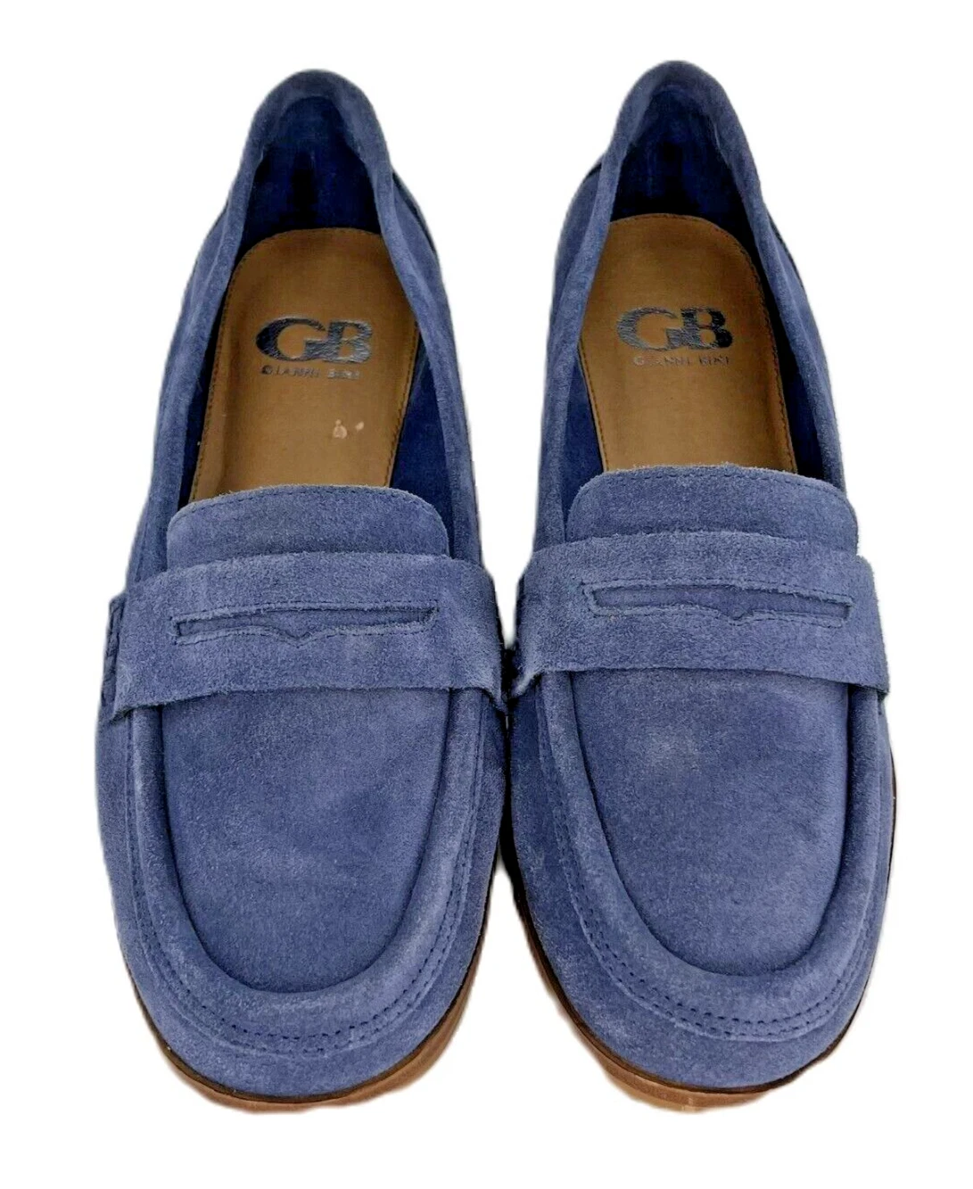 GIANNI BINI The Kare-Free Penny Loafer Blue Suede Comfort Women's Size 7.5