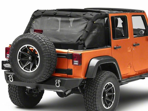 Smittybilt Cloak Mesh Rear & Sides For 07-18 Jeep Wrangler JKU 4 Door 95501 Blk - Picture 5 of 10