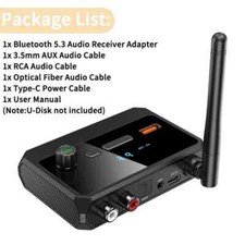 Bluetooth 5.3 Audio Receiver Support USB U-Disk Play Wireless Adapter R/L