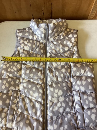 Lands End Down Vest 600 Fill Puffer Quilted Pockets Gray/White Women's Medium M - Picture 4 of 8