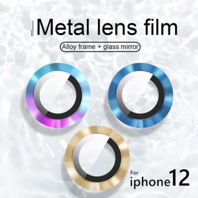 For iPhone 13 Pro Max Metal Ring+Tempered Glass Camera Lens Screen Protector my