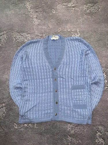 salvatore ferragamo S Blue Wmns Button Up Knitwear Cardigan Sweater Knit Rare - Picture 7 of 23