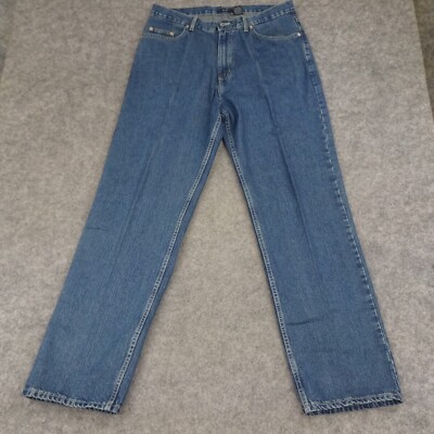 Alfani Jeans Mens 34x32 Blue Denim Pants Straight Medium Wash Straight 