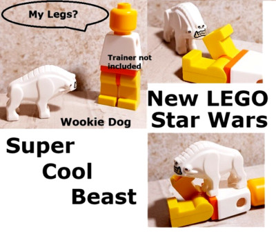 New LEGO Star Wars DOG Beast Wookie Jedi Wet Dog Yellow Green Fangs AKK VICIOUS
