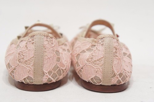 VALENTINO ROCKSTUD BALLERINA IN PIZZO NUDO 35/4,5 $545 - Foto 8 di 12