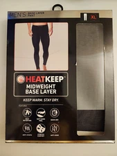Men's HeatKeep Base Layer Pants Mid Weight Size XL NEW MSRP $30.00 Black