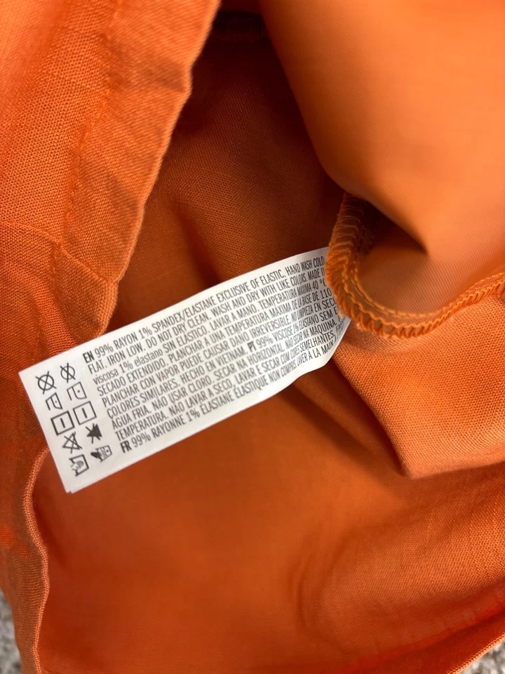 Pantalones Cortos de Vestido Forever 21 Naranja 2" Ineam Cintura Elástica Cordón Talla M Foto 3 de 4