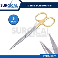 5 T/C Iris Scissors 4.5" Straight Surgical Dental Instruments New German Grade