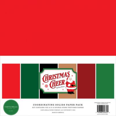 Carta Bella ''Christmas Cheer'' 12x12'' Coordinating Solids Paper Pack