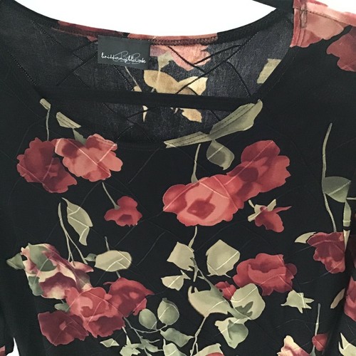 Brittany Black Womens Blouse SUPER ELEGANT Evening Wear Stretch Sheer S/M USA - Picture 10 of 12