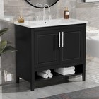 36" Bathroom Vanity with Sink Multi-functional Bathroom Cabinet w/Doors &Drawers