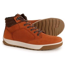 ECCO Bypath Tred Moc-Toe Sneaker Mid Boots Cognac Coffee EU 45 Men's 11 - 11.5