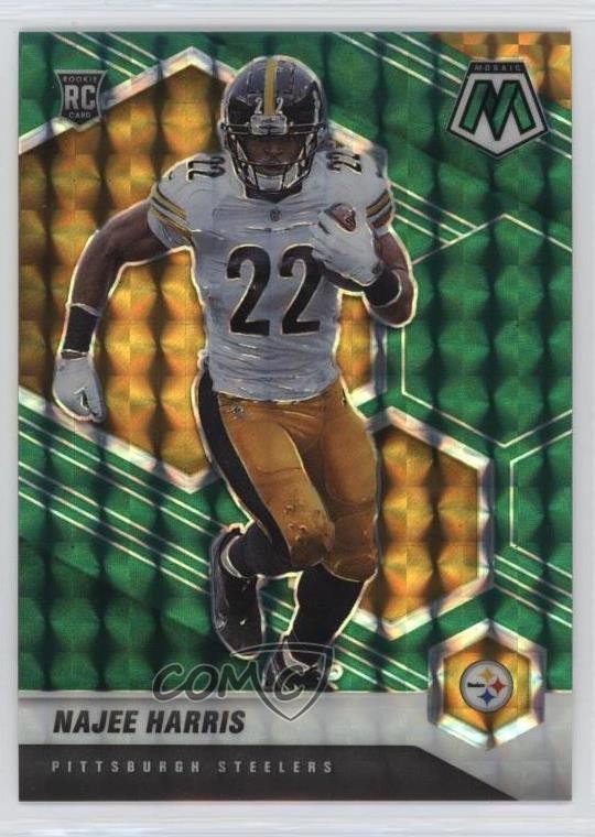 2021 Panini Mosaic Rookies Green Mosaic Prizm Najee Harris #313 Rookie RC 19l7