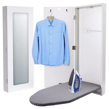 Ivation Ironing Board, Wall Mounted Ironing Board Cabinet with Left Side Door