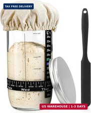 Sourdough Bread Baking Supplies,24 oz Sourdough Starter Jar Glass, Sourdough Sta