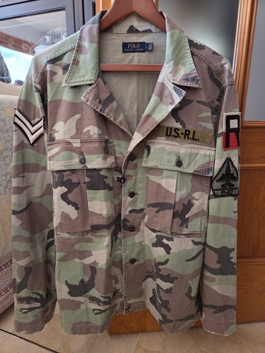 POLO RALPH LAUREN - Military Shirt - RARE "JAPAN" "TIGER" Print Camo - SIZE "L" - Foto 2 di 7