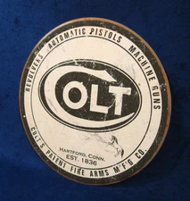 COLT FIREARMS -*US MADE*- Round Metal Sign - Man Cave Garage Shop Bar Wall Décor