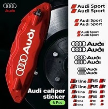 6Pcs Car Goods Brake Caliper Sticker Heat Resistant Decals for Audi Sline A3 A4