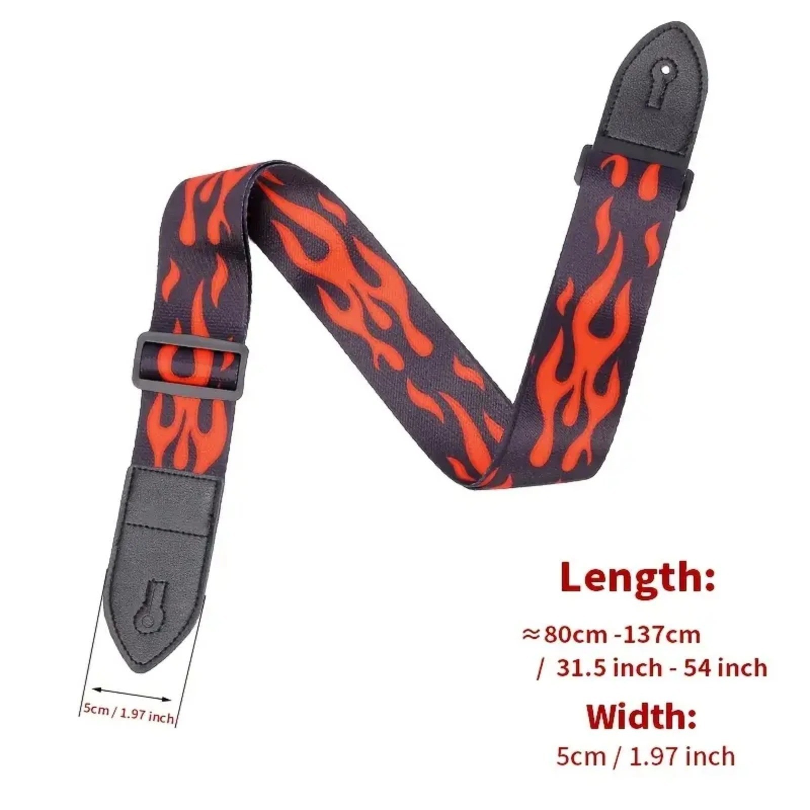 Adjustable Heavy Duty Guitar Strap For Electric Acoustic Guitar Bass Leather End 3