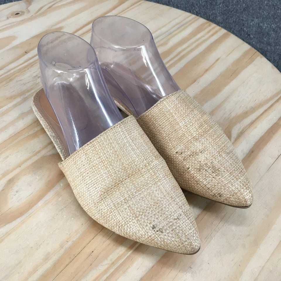 Zapatos de niña Madden para mujer 8 mulas tela crema sin cordones punta informales cómodos Foto 3 de 4