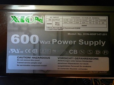 XION 600 WATT POWER SUPPLY TITANIUM NICKEL COATED LED LIGHTS Huge Fan Fast Ship