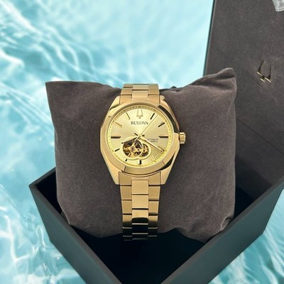 Bulova Men's 97A182 Surveyor Champagne Dial Gold Automatic Automatic Watch 39MM