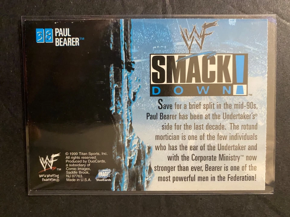 Paul Bearer - 1999 WWF Smack Down Wrestling Card #38 - Image 2 of 2