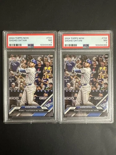 2024 Topps Now Shohei Ohtani 50/50 #722 (2) TWO Near MINT PSA 7 LA Dodgers MLB