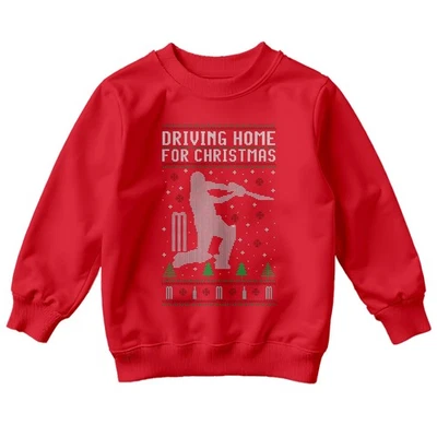 BANANA-TEES Cricket Spieler Weihnachten Sweatshirt Fahren Heim Kinder Urlaub Pullover #MC38