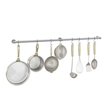 Hanging Pot Rack Hanger: 39.4 Inch Stainless Steel Pot and Pan Hanger Pot Rac...