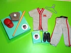 Vintage Barbie KEN BASEBALL UNIFORM HAT SHIRT PANTS CLEATS BALL BAT CLONE GLOVE