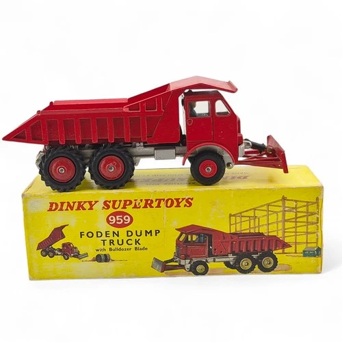 Vintage Dinky Toys No. 959 Foden Dump Truck Bulldozer Blade In Original Box Die