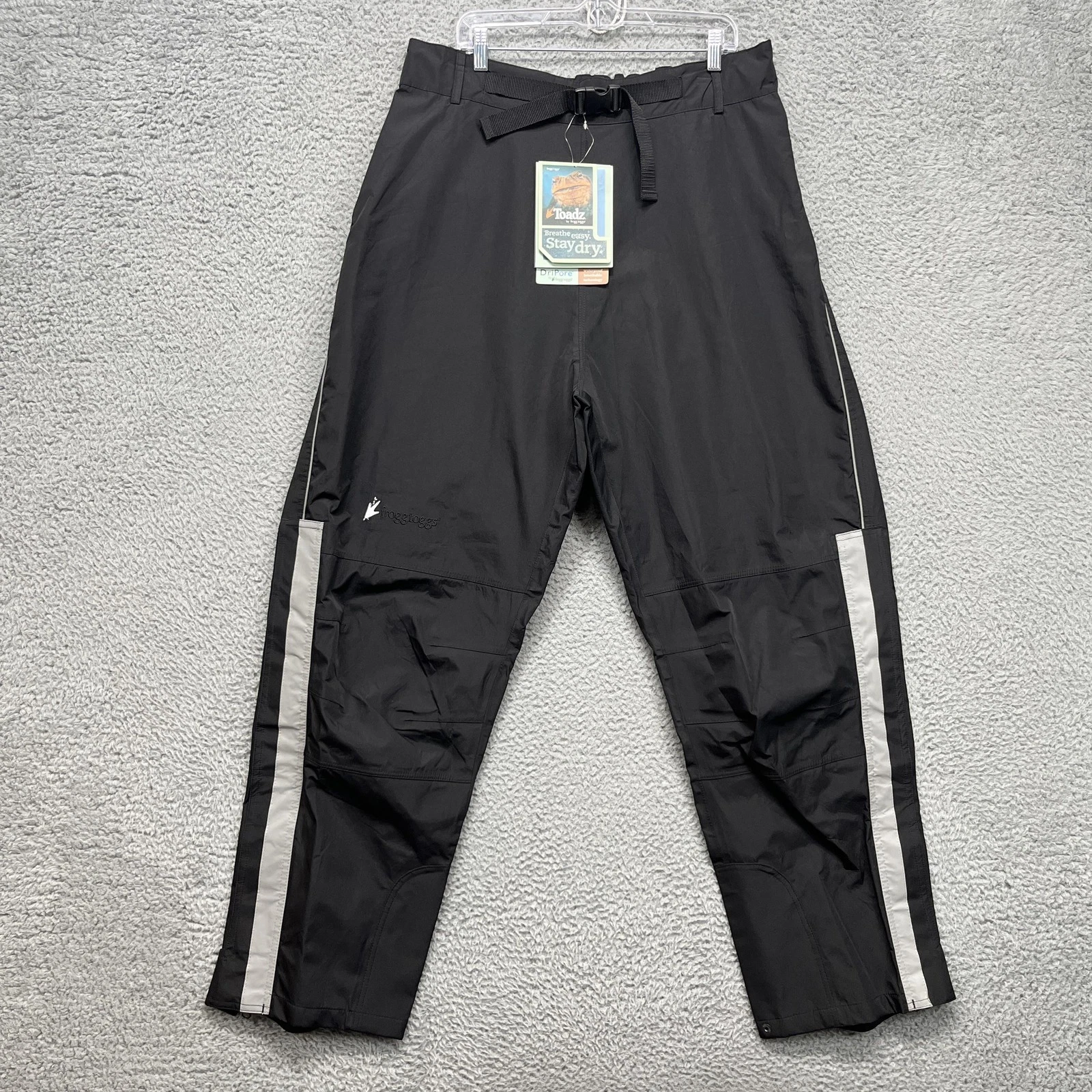 Frogg Toggs ToadSkinz Rain Pants Mens Large Black Reflective NTH85105-01