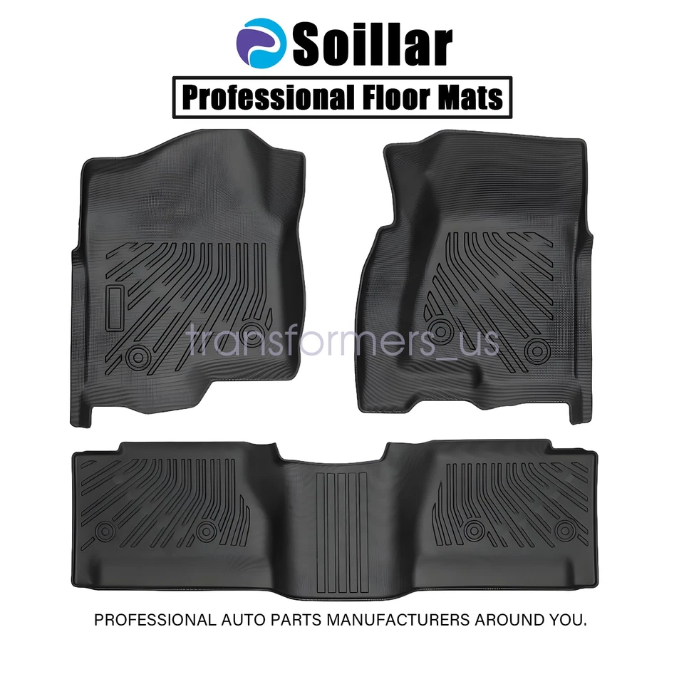 TPE Floor Mats Liners Fits 1999-2006 Silverado/Sierra 1500/2500 Extended Cab Blk - Изображение 2 из 4